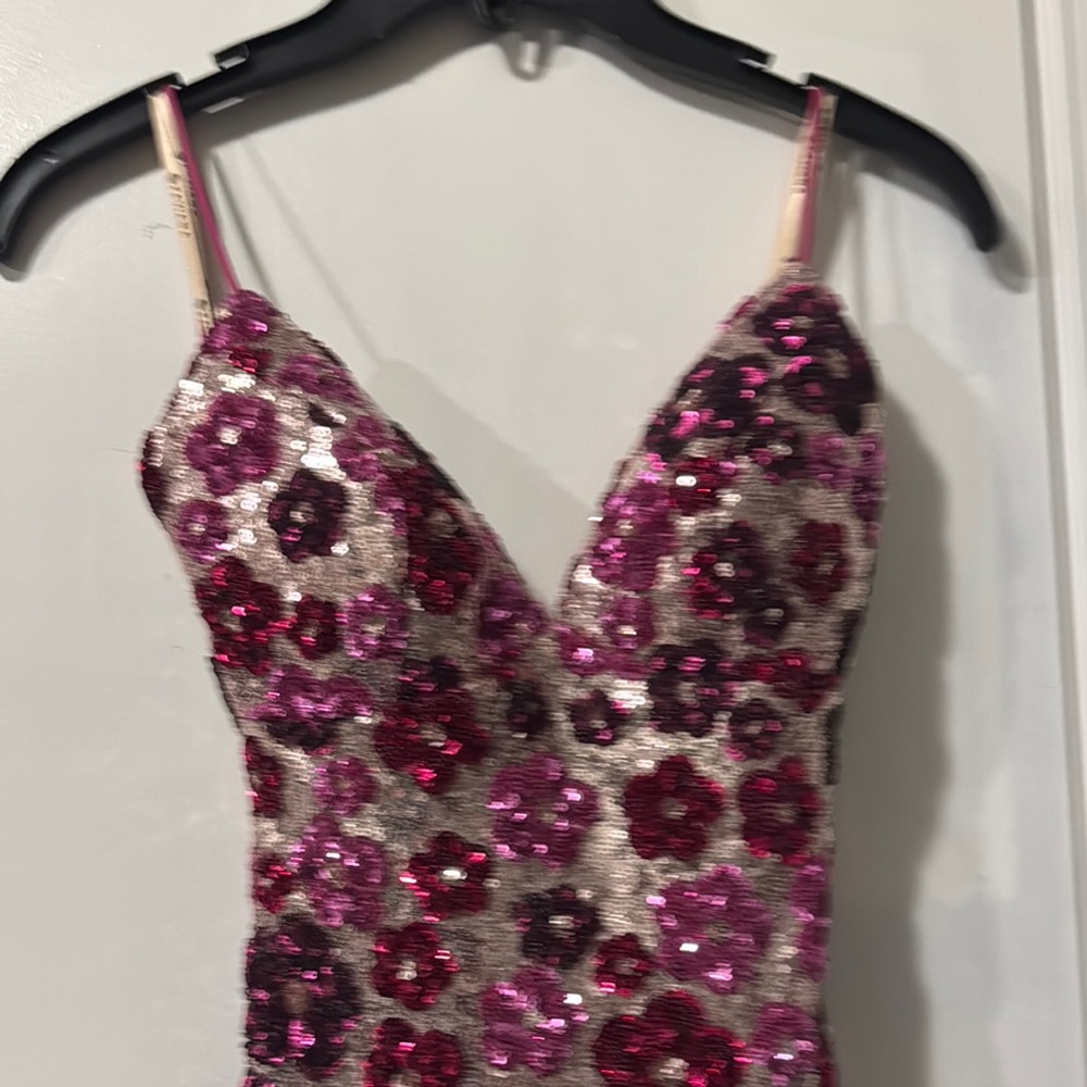 Sherri Hill Pink Floral Prom Dress - Picture 2 of 6